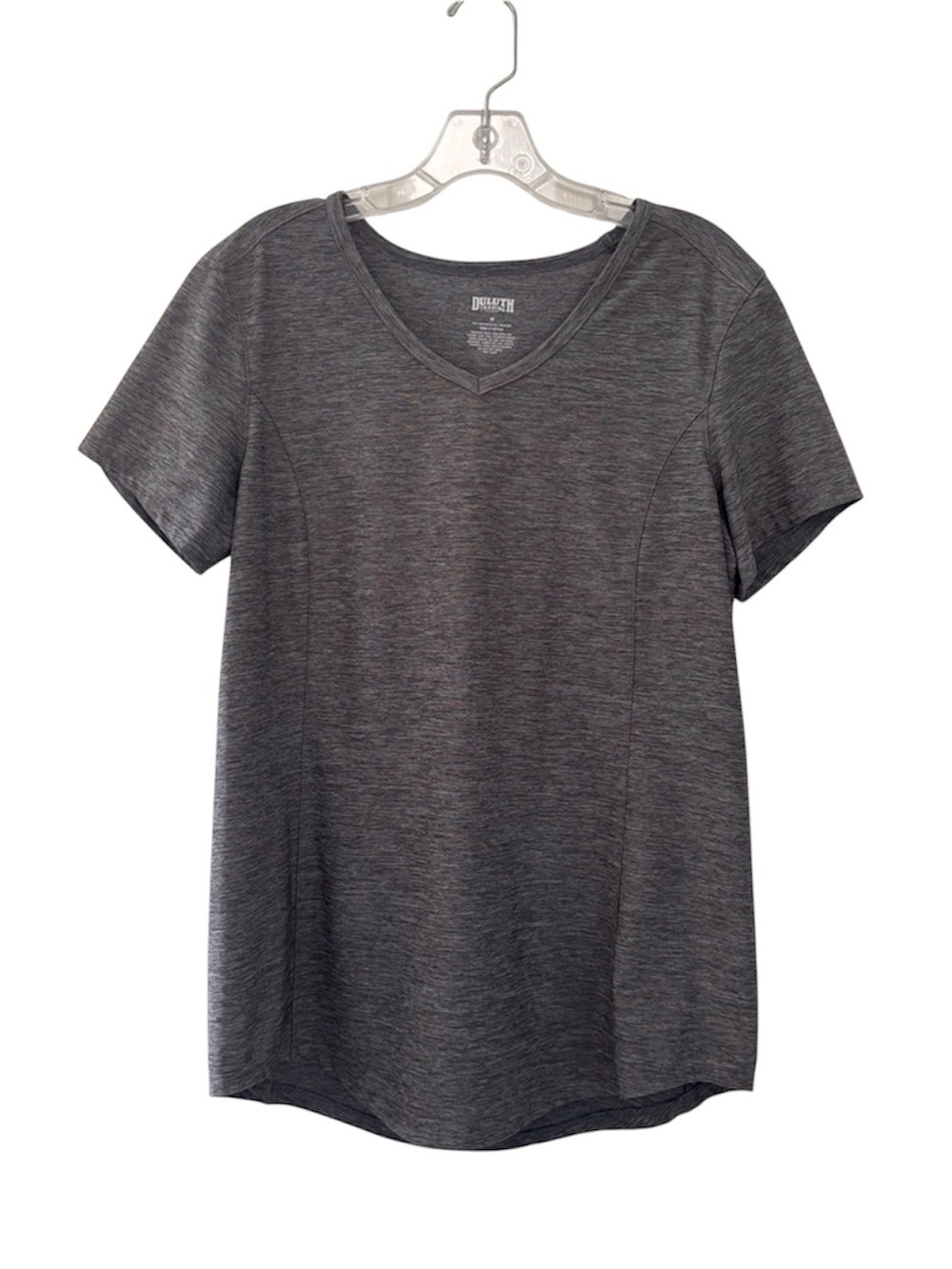Duluth Trading Co Heathered Gray V-Neck Tee Top Size Medium